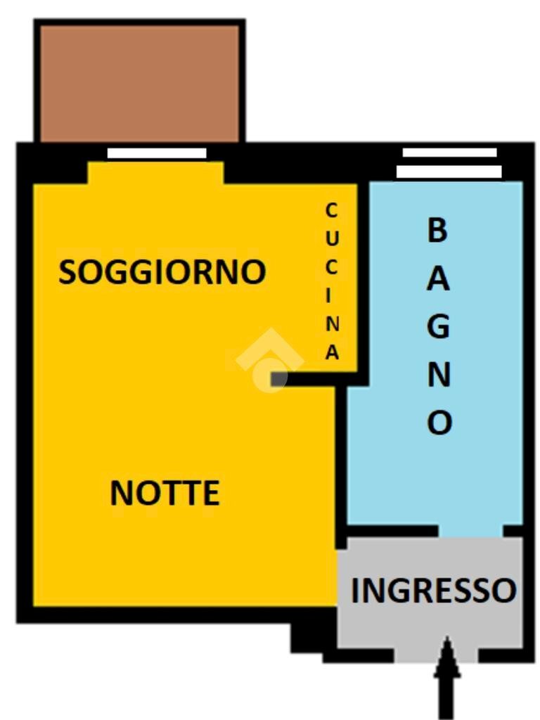 Monolocale Via Edoardo Chinotto, Milano (zona San Siro) - planimetria 1