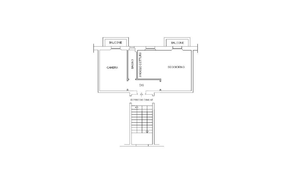 Two-room apartment via Vallazze, Milano (neighborhood Casoretto) - floor plans 1