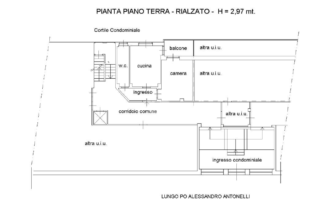 Two-room apartment Lungo Po Antonelli, Torino (neighborhood Vanchiglietta) - floor plans 1