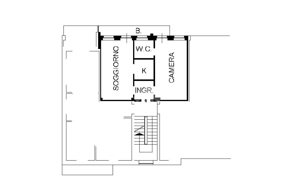 Two-room apartment Via mortara, Saluzzo - floor plans 1