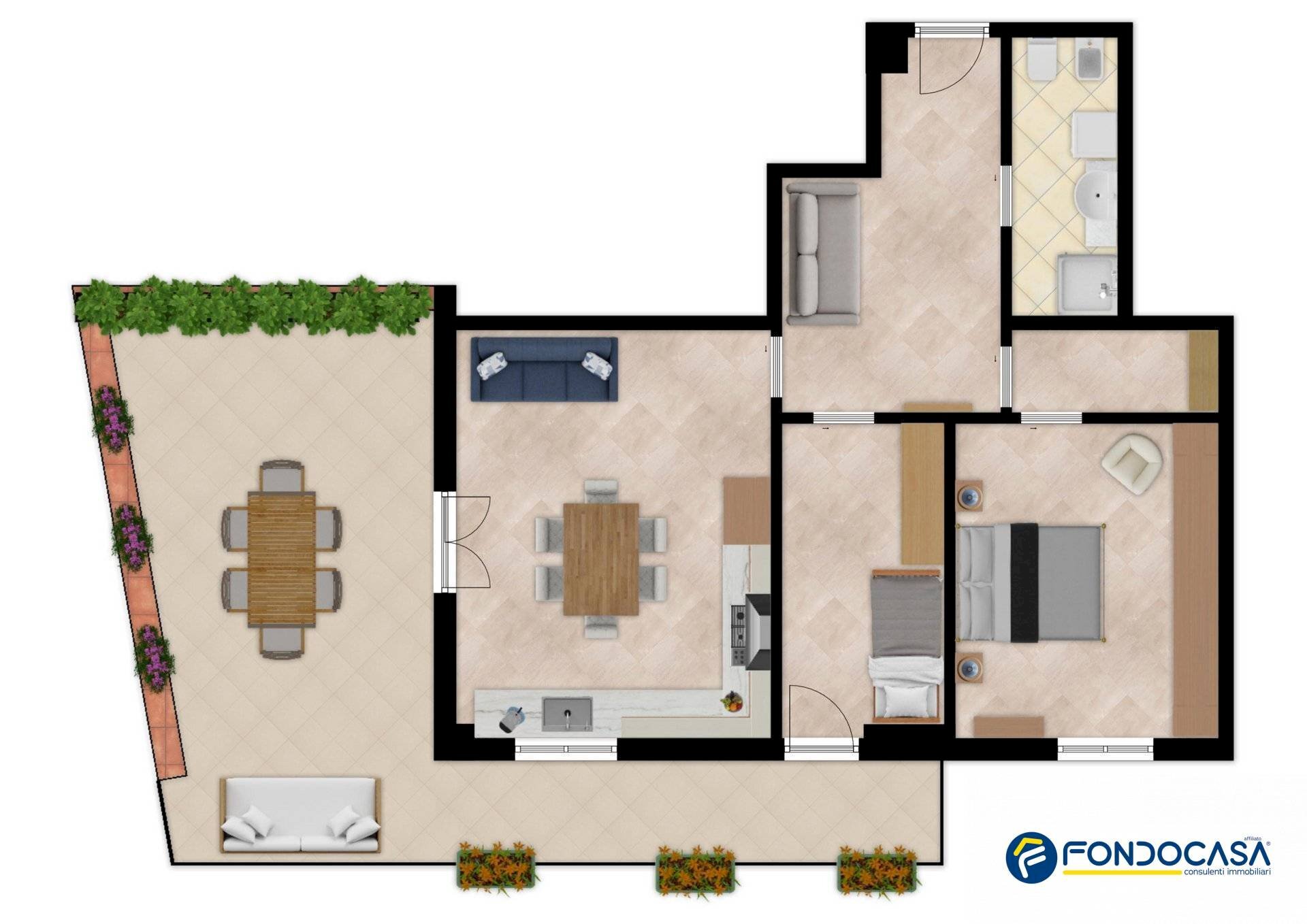 Foto 42 - Trilocale Via Verdi, Loano - planimetria 1