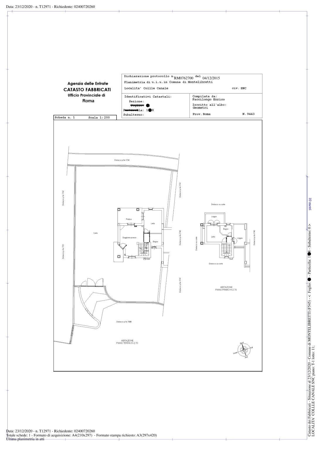 Villa via Carolano, Montelibretti - planimetria 1