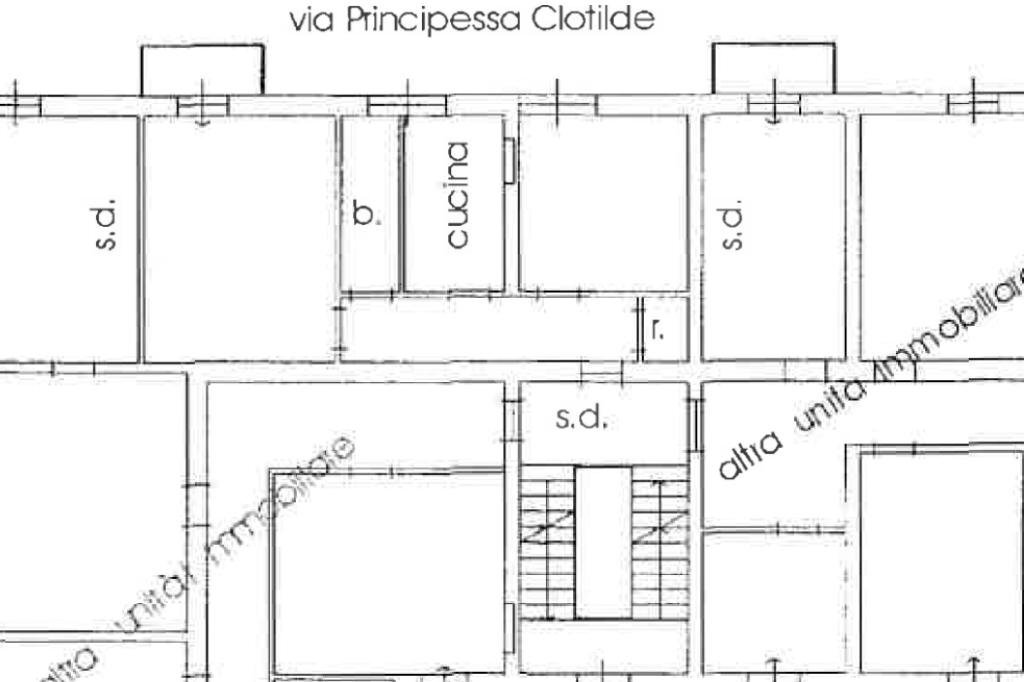 Bilocale Via Clotilde, Torino (zona San Donato) - planimetria 1