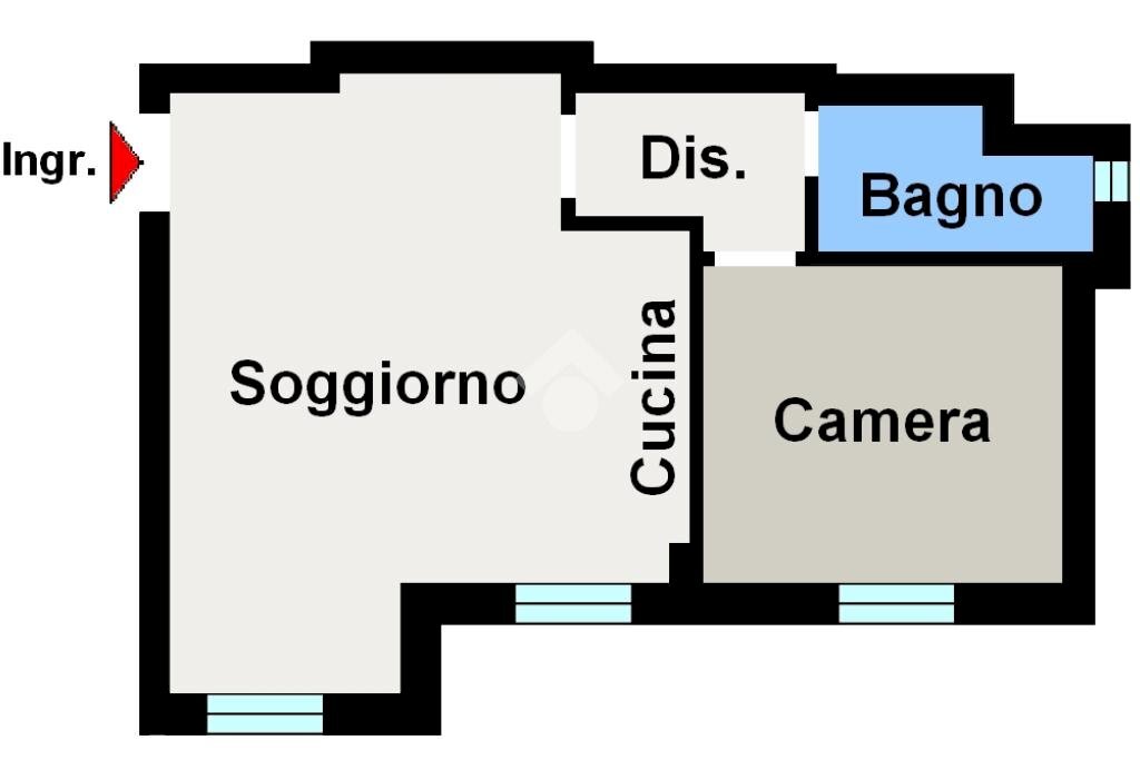 Bilocale Via Mirabello, Carugate - planimetria 1