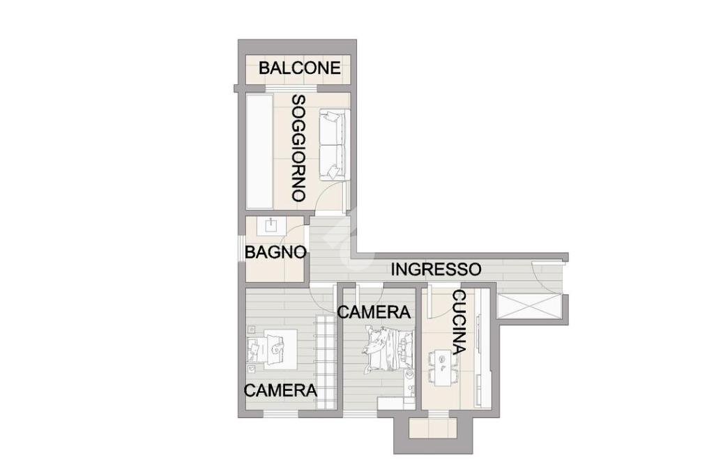 Trilocale Via Alessandro Manzoni, Bareggio - planimetria 1