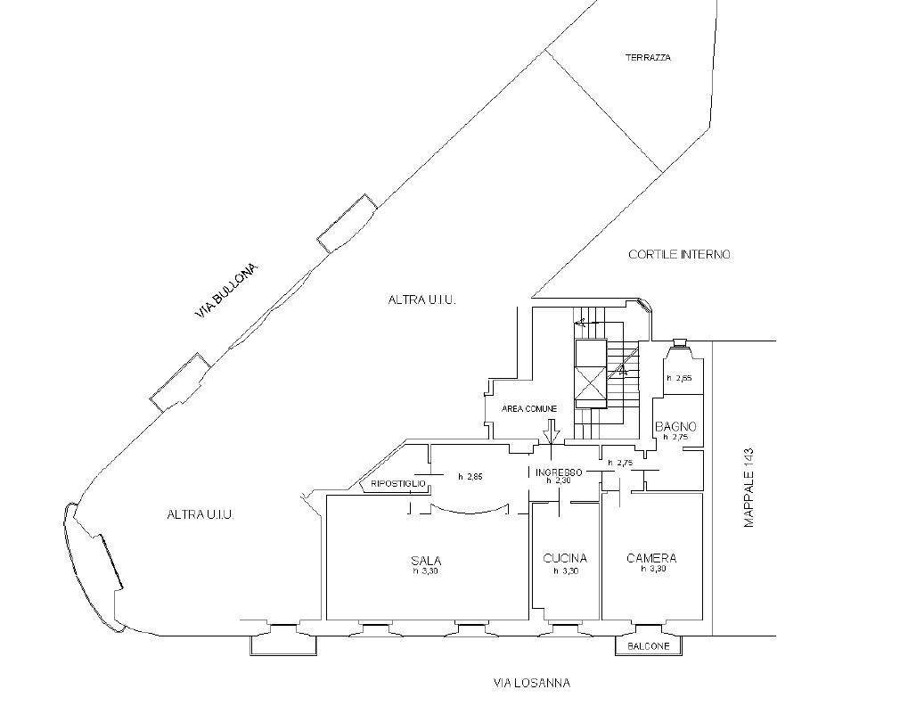 Foto 31 - Bilocale Via Losanna, Milano - planimetria 1