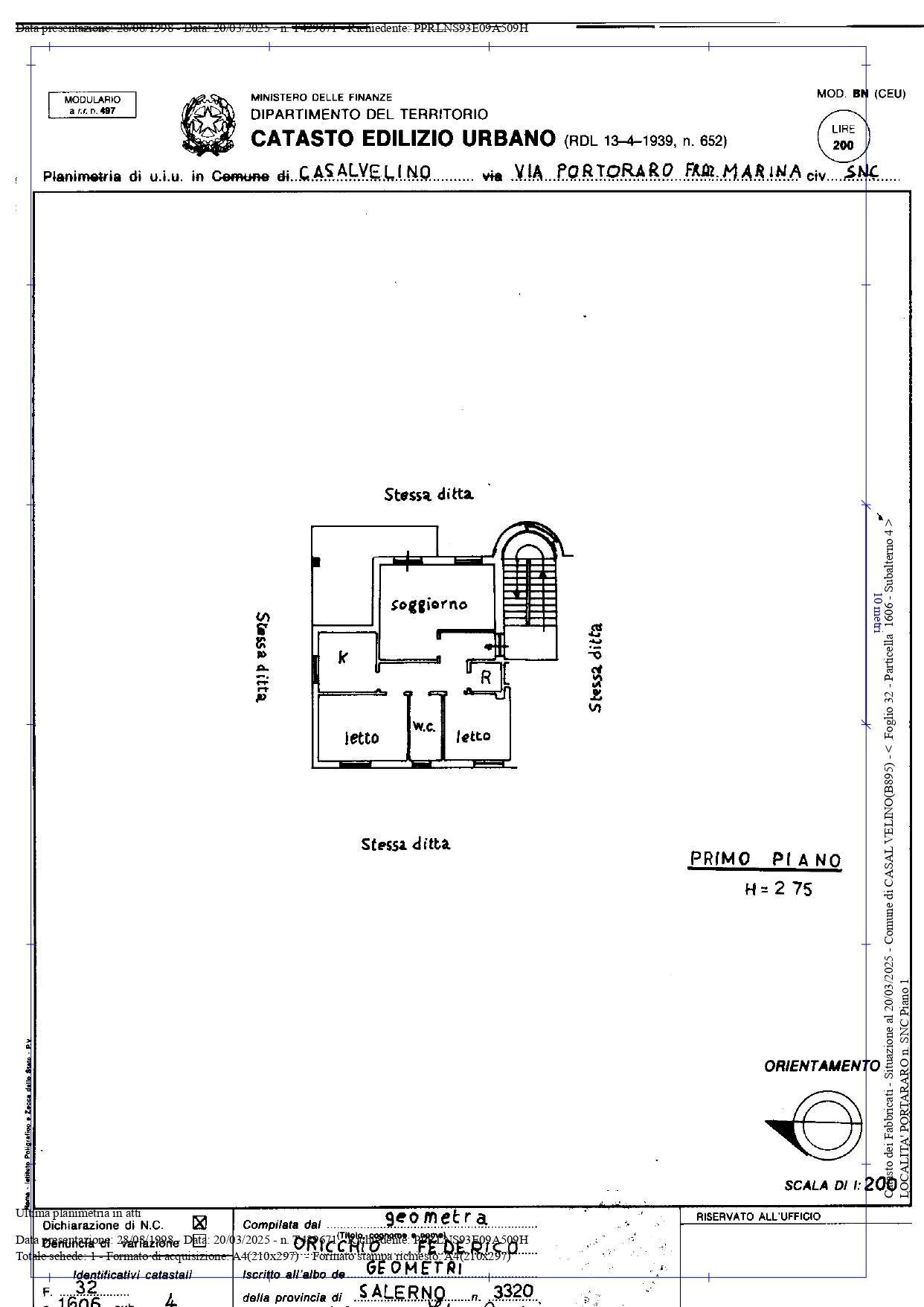 Foto 23 - Appartamento loc Portararo, Casal Velino - planimetria 1