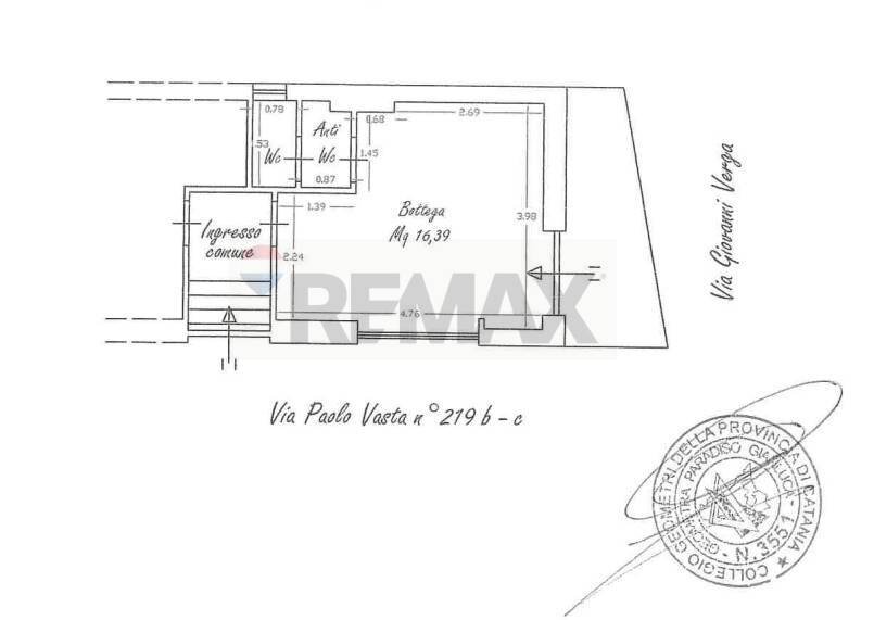 Pianta 2D - Shop Via Paolo Vasta
 
219, Acireale - floor plans 1