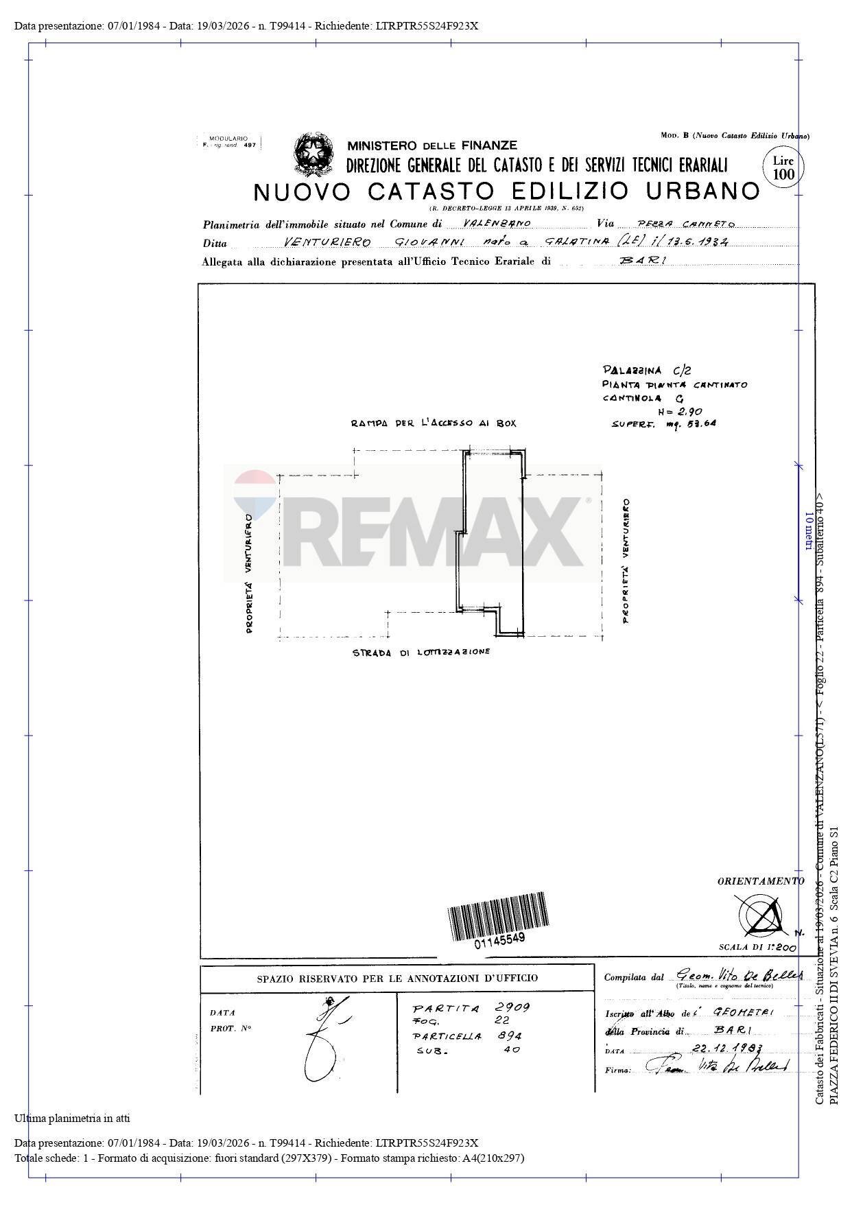 Pianta 2D - Magazzino Piazza Federico II Di Svevia
 
6, Valenzano - planimetria 1