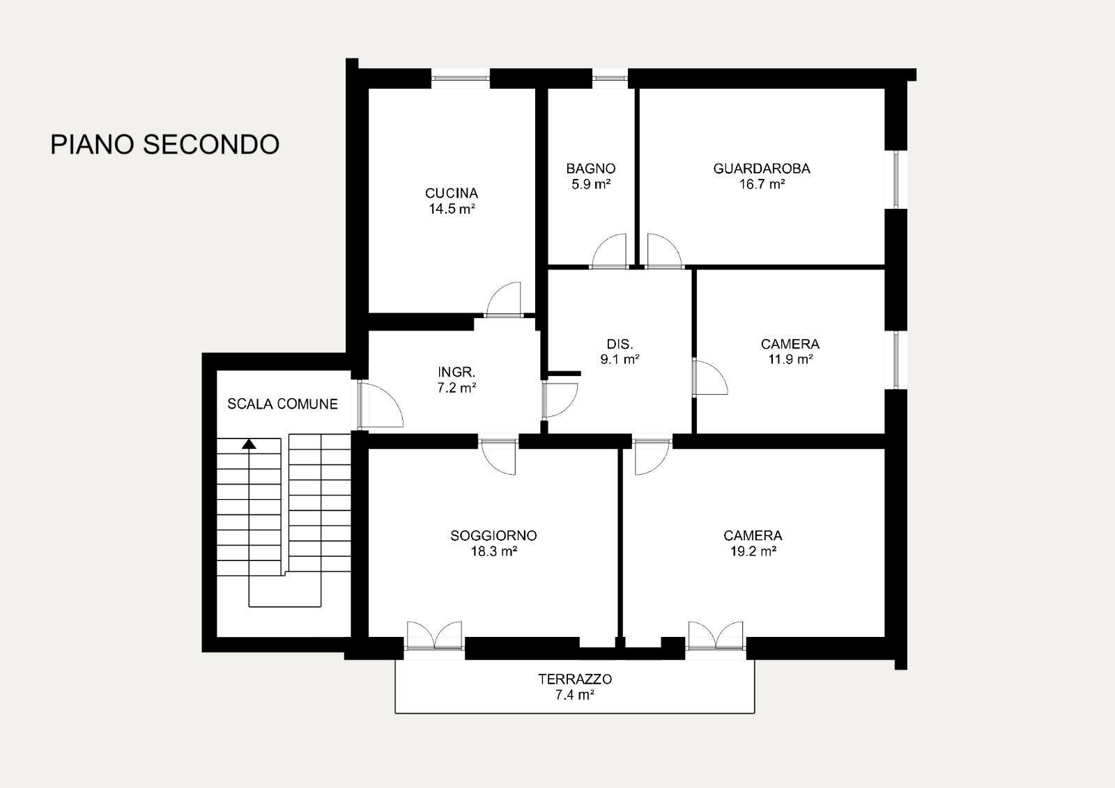 Foto 19 - Appartamento Via G.B. Imperiali
 
35, Vicenza - planimetria 1