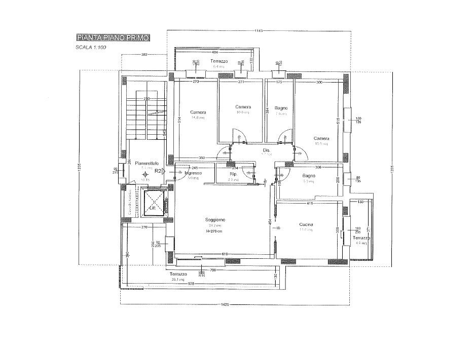 Piano Primo - Abitazione - Apartment viale Zampieri Vespignani, Imola - floor plans 1