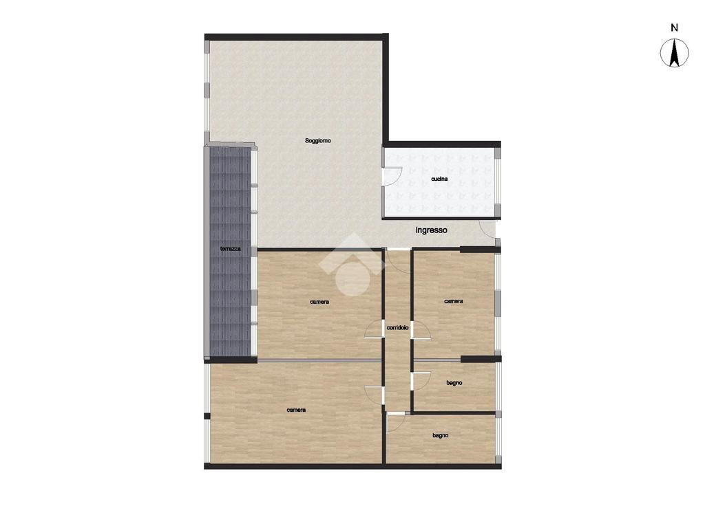 Quadrilocale Via Enrico Falck, Milano (zona Gallaratese) - planimetria 1