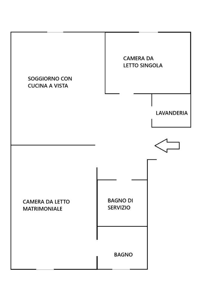 Trilocale Via San Fermo, Milano - planimetria 1