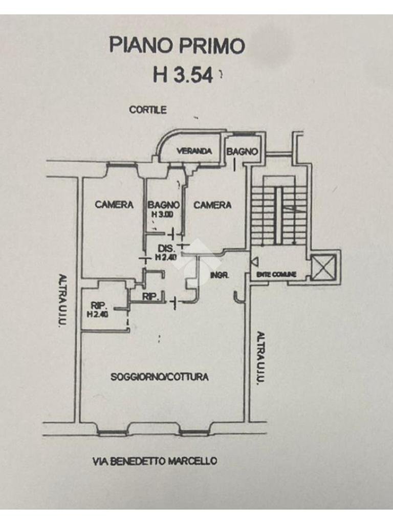 Trilocale Via Benedetto Marcello, Milano - planimetria 1