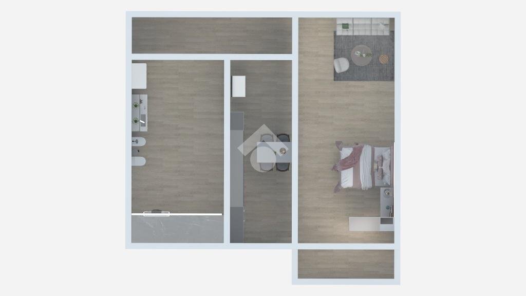 One-room apartment Via Marco D'Agrate, Milano (neighborhood Vigentino) - floor plans 1