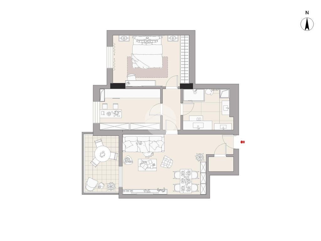 Two-room apartment Via Francesco Gonin, Milano (neighborhood Giambellino) - floor plans 1