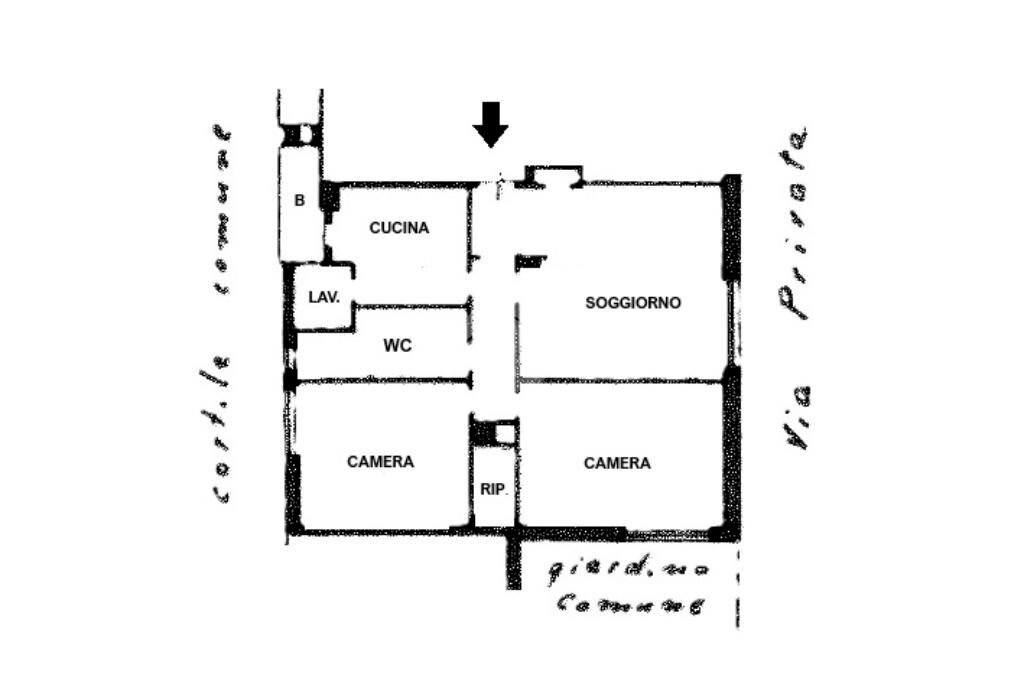 Trilocale Via Privata Fonzaso, Milano (zona San Siro) - planimetria 1