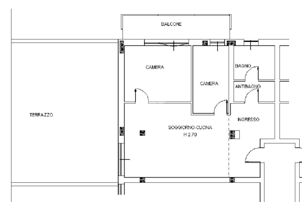 Three-room apartment Via Ferrara, Parma (neighborhood San Leonardo) - floor plans 1