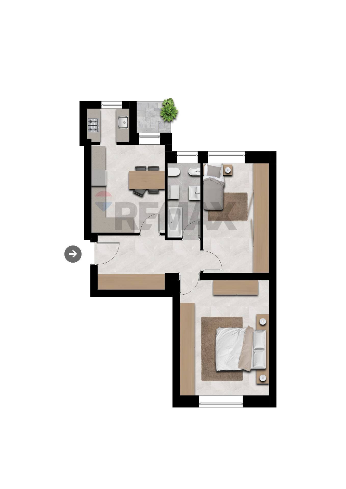Pianta 2D - Trilocale VIA LONGHI
 
11, Milano - planimetria 1