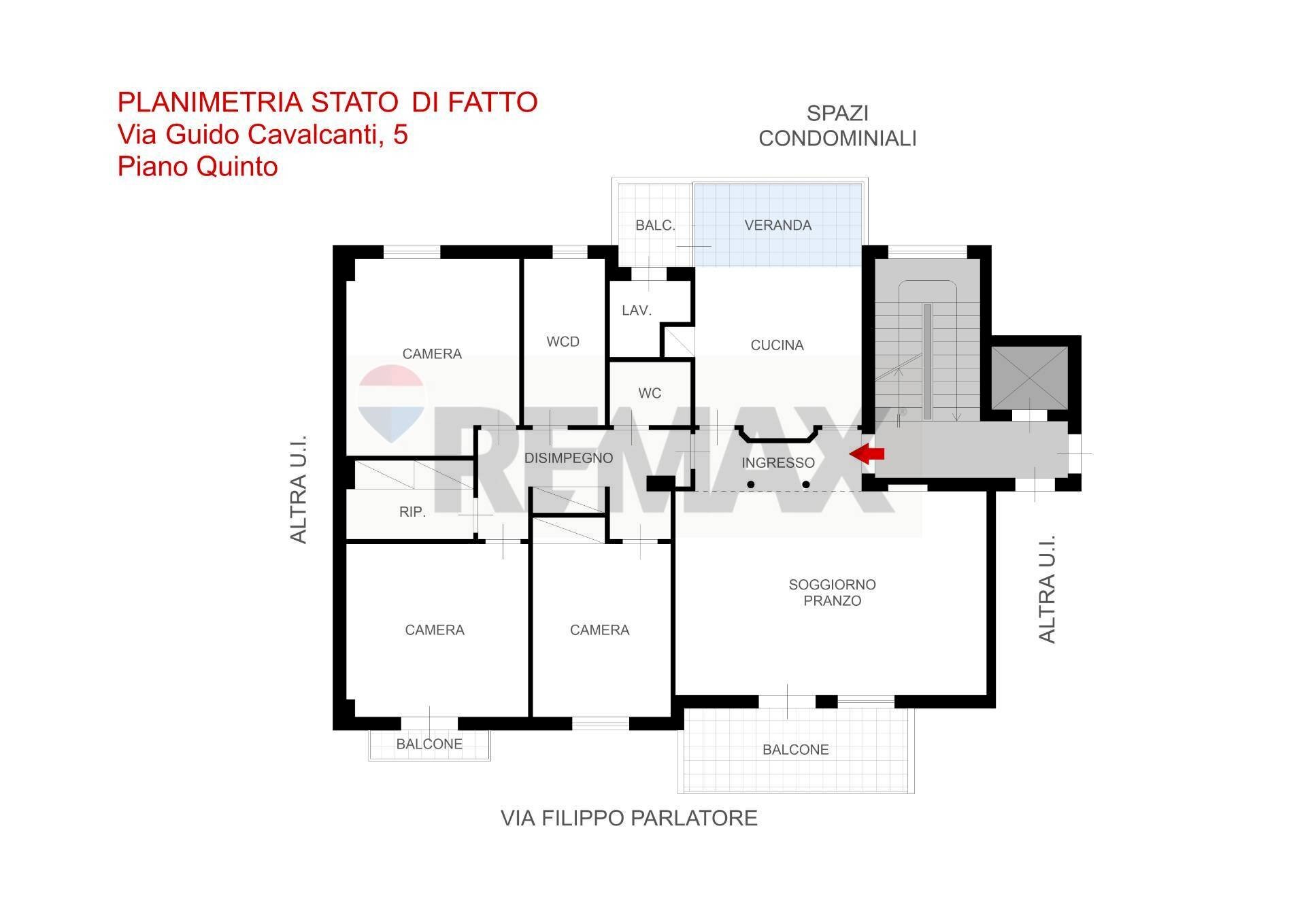 Pianta 2D - Appartamento Via Guido Cavalcanti
 
5, Palermo - planimetria 1