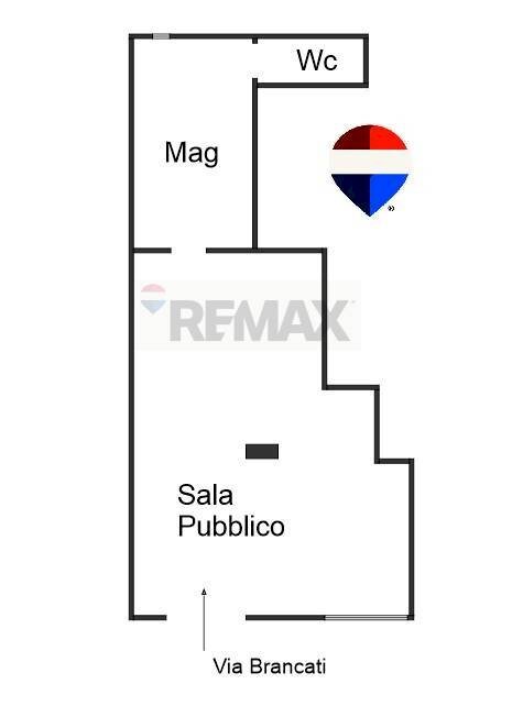 Pianta 2D - Attività Commerciale VIA Brancati
 
77/A, Gibellina - planimetria 1