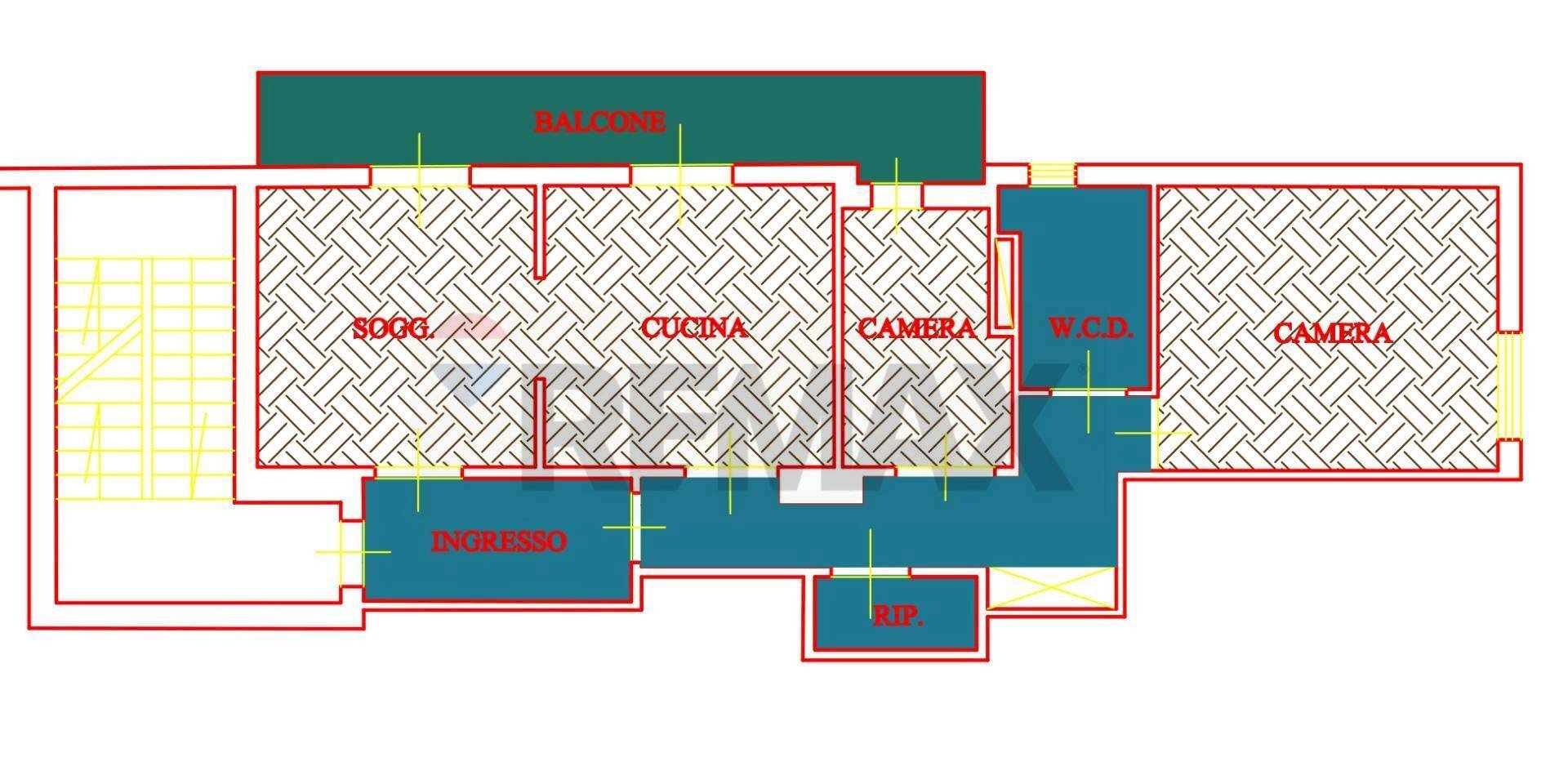 Pianta 2D - Appartamento Via Ignazio Silvestri
 
32, Palermo - planimetria 1
