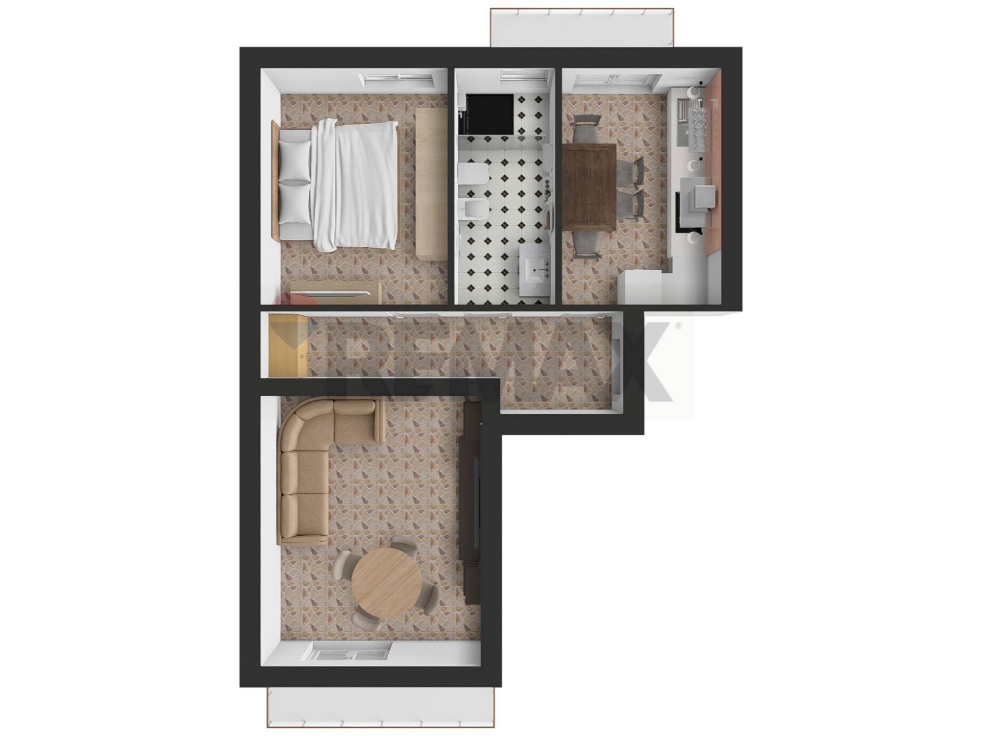 Pianta 3D - Two-room apartment Via Fulvio Testi
 
22, Vercelli - photo 2