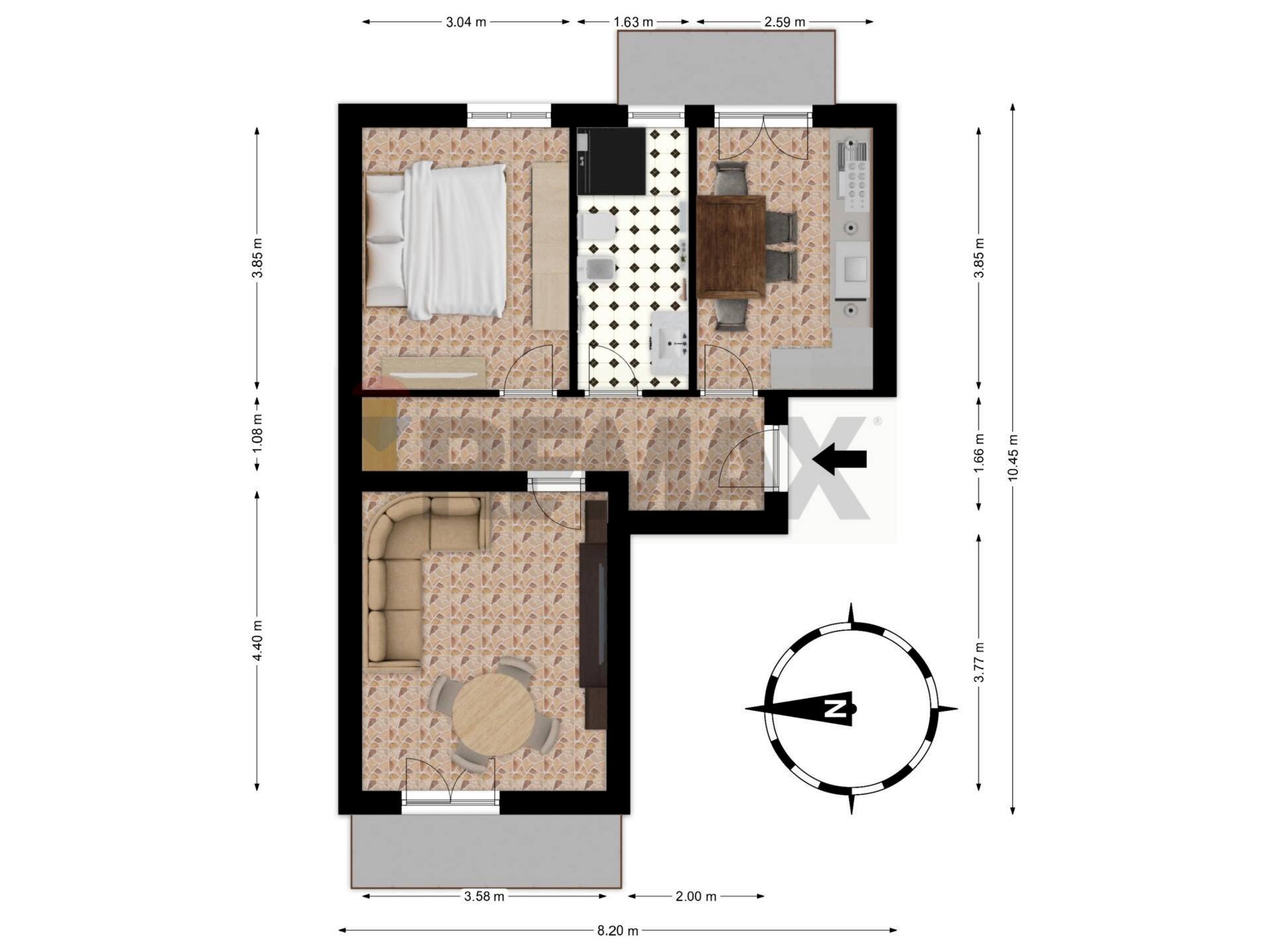 Pianta 2D - Two-room apartment Via Fulvio Testi
 
22, Vercelli - floor plans 1