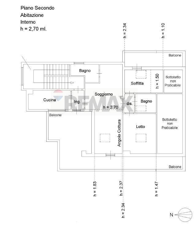 Pianta 2D - Attico Via Angelo Paolucci, Fiumicino - planimetria 1
