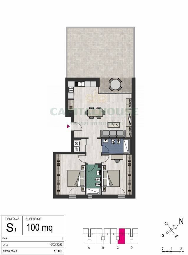 Foto 17 - Trilocale via umberto Terracini, Bologna - planimetria 1