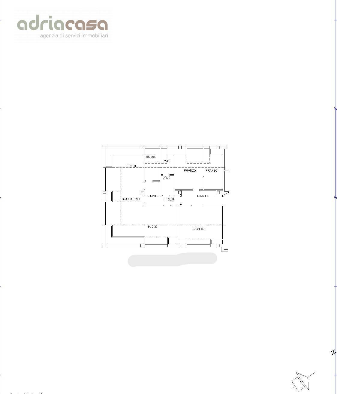 Foto 13 - Trilocale Via Metauro, San Giovanni in Marignano - planimetria 1