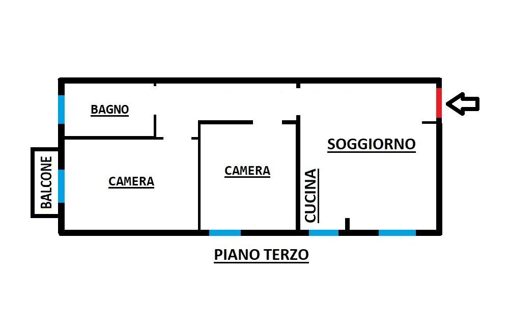 Trilocale via San Ruffillo, 2A, San Lazzaro di Savena - planimetria 1