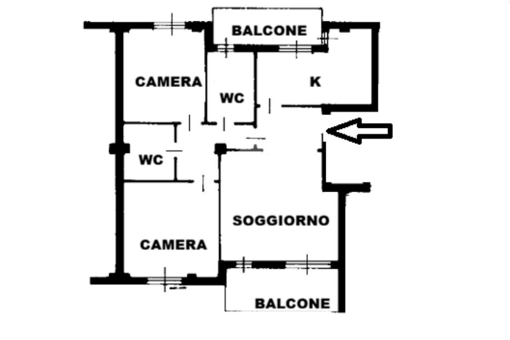 Three-room apartment Via Monte Penice, Rozzano - floor plans 1