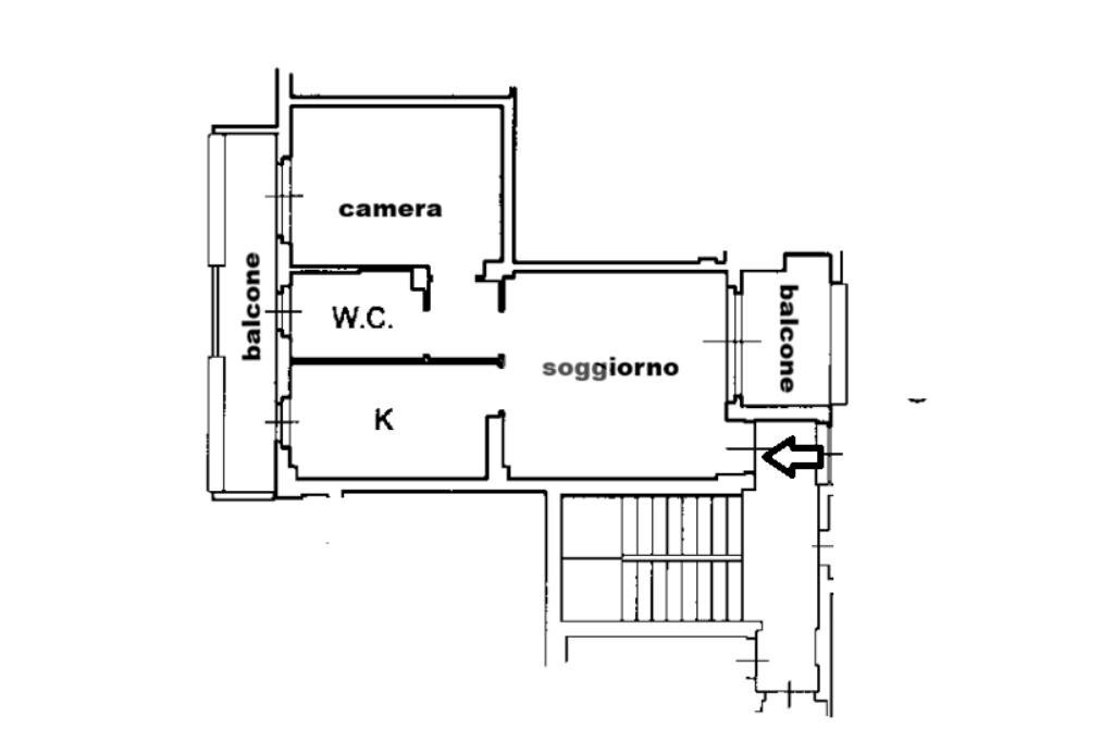 Two-room apartment Via Eugenio Curiel, Rozzano - floor plans 1