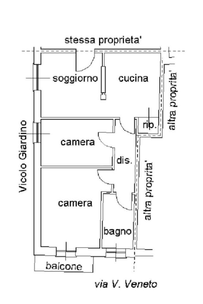 Bilocale Vicolo Giardino, Rocchetta Tanaro - planimetria 1