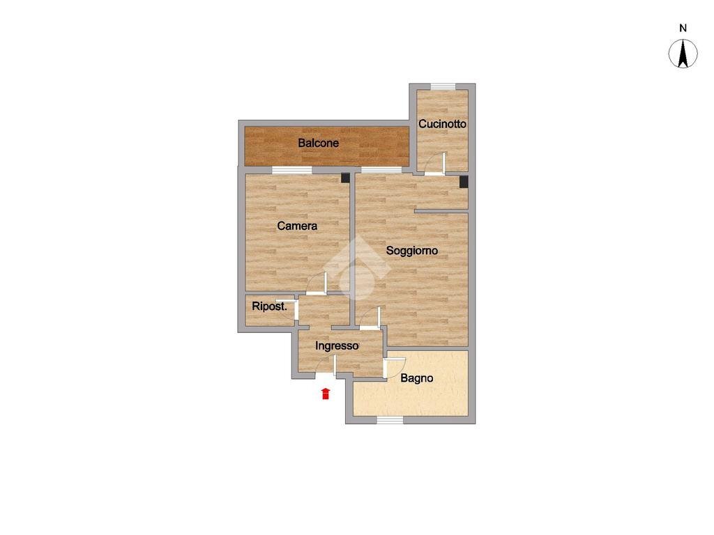 Bilocale Via privata gabriele camozzi, Milano (zona Baggio) - planimetria 1