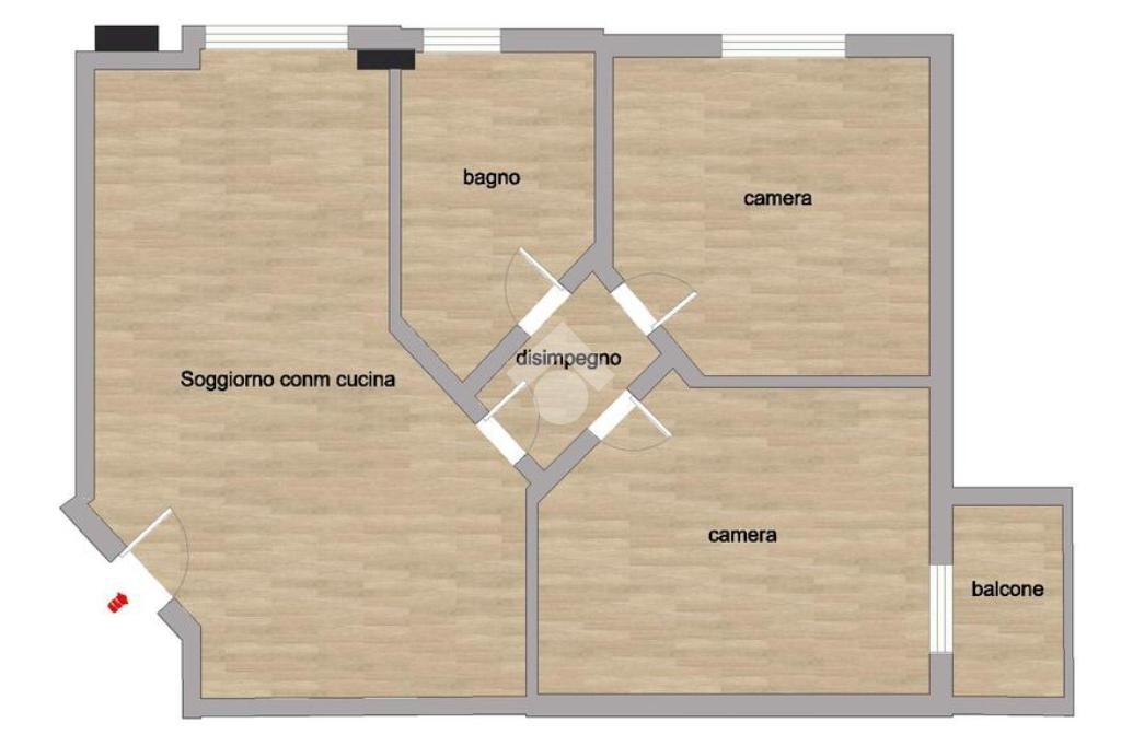 Trilocale Via Lario, Milano (zona Isola) - planimetria 1