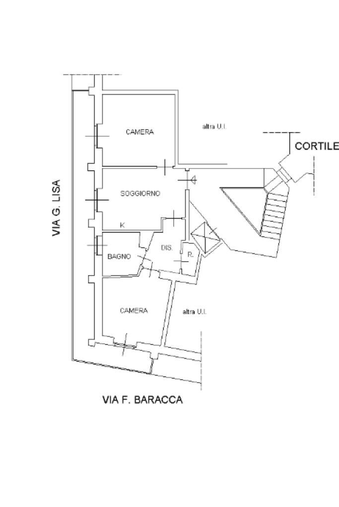 Trilocale Via Francesco Baracca, Torino (zona Borgo Vittoria) - planimetria 1