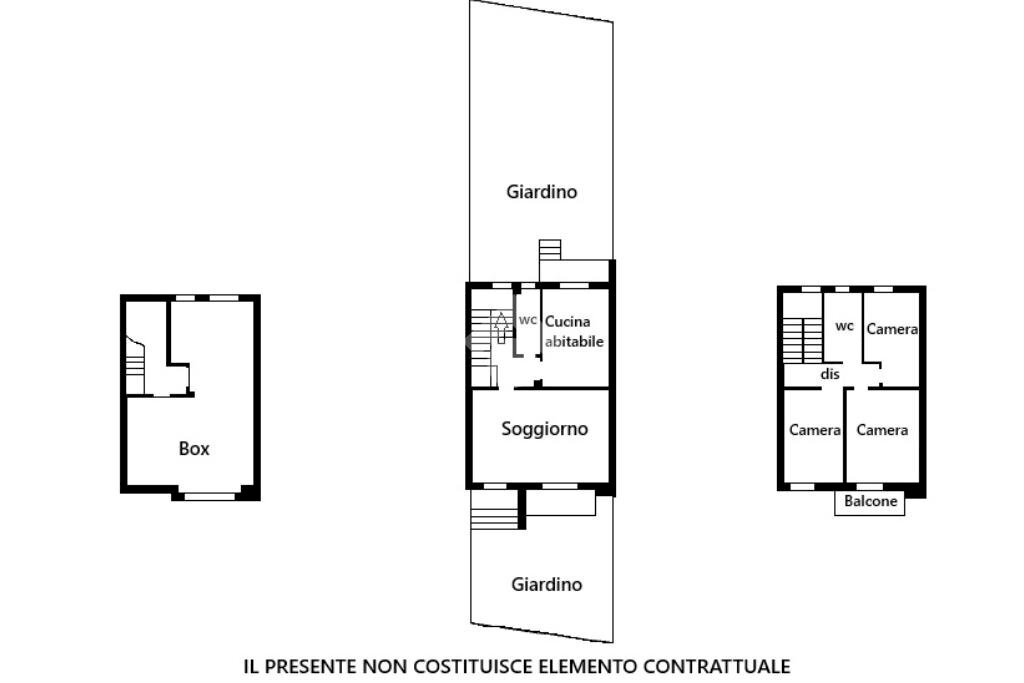 Terraced Villa Via Carlo Porta, Paullo - floor plans 1