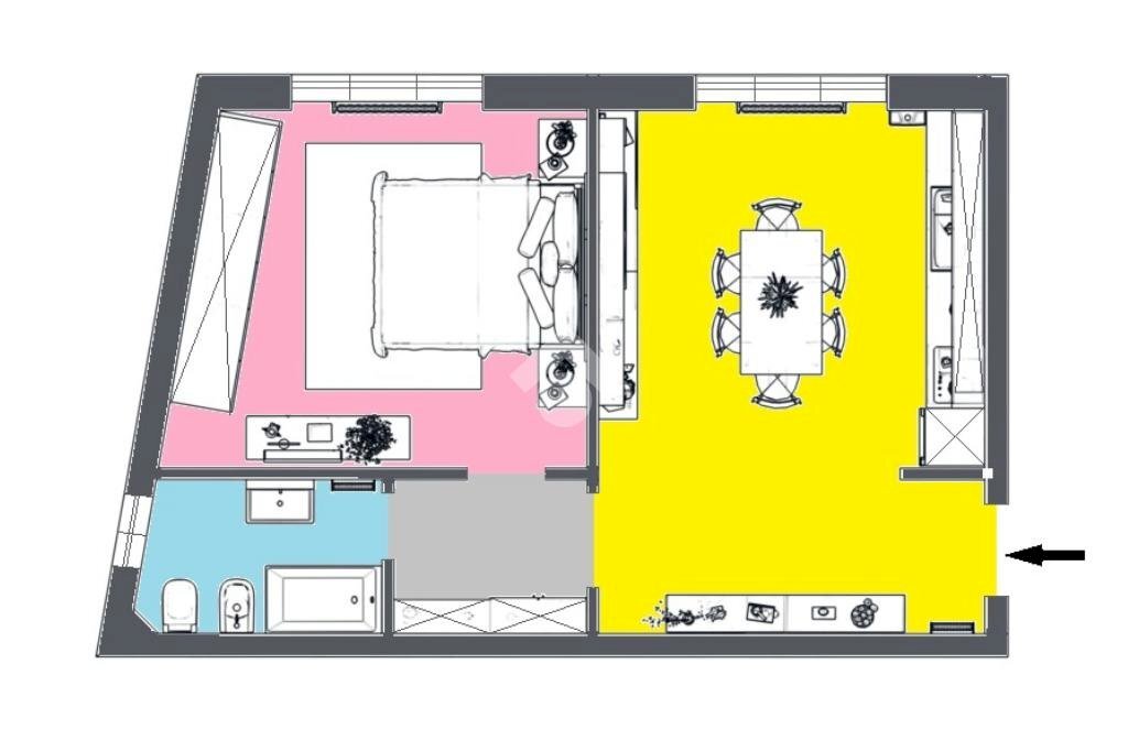 Two-room apartment Via Torquato Tasso, Nerviano - floor plans 1