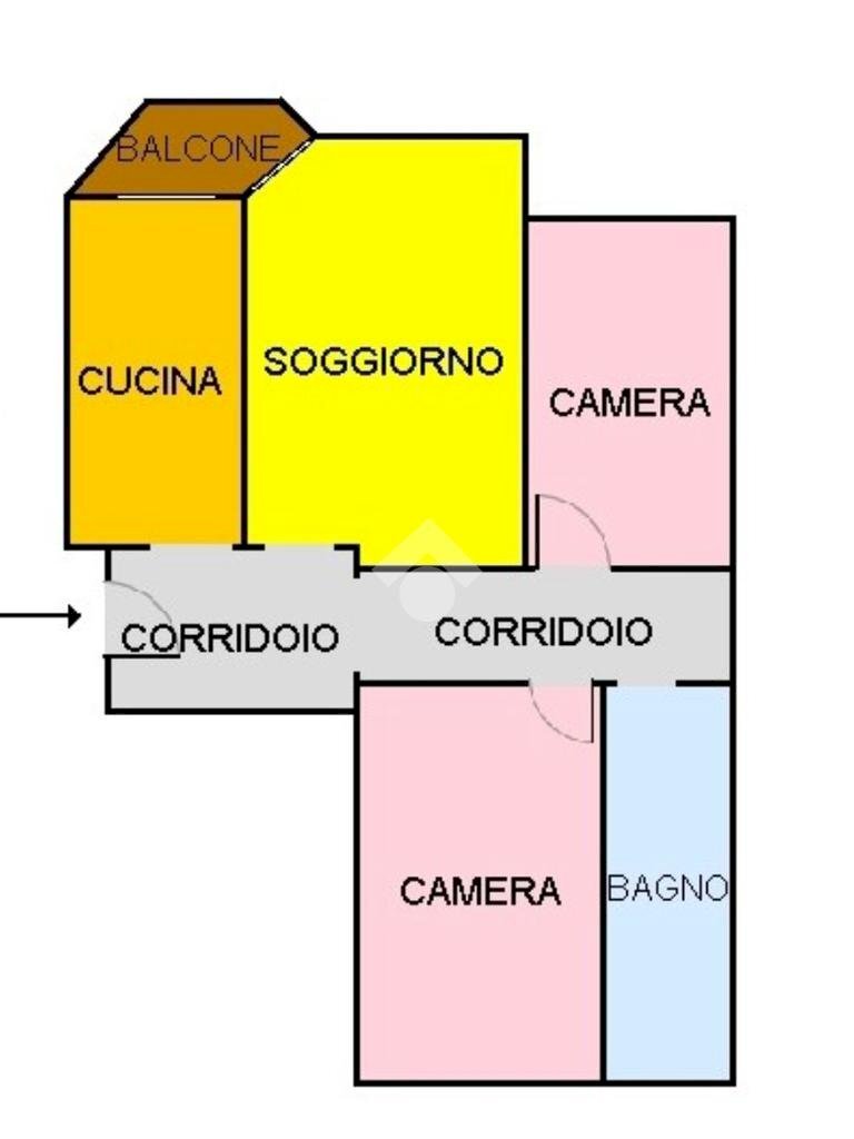 Three-room apartment Via resistenza, Opera - floor plans 1