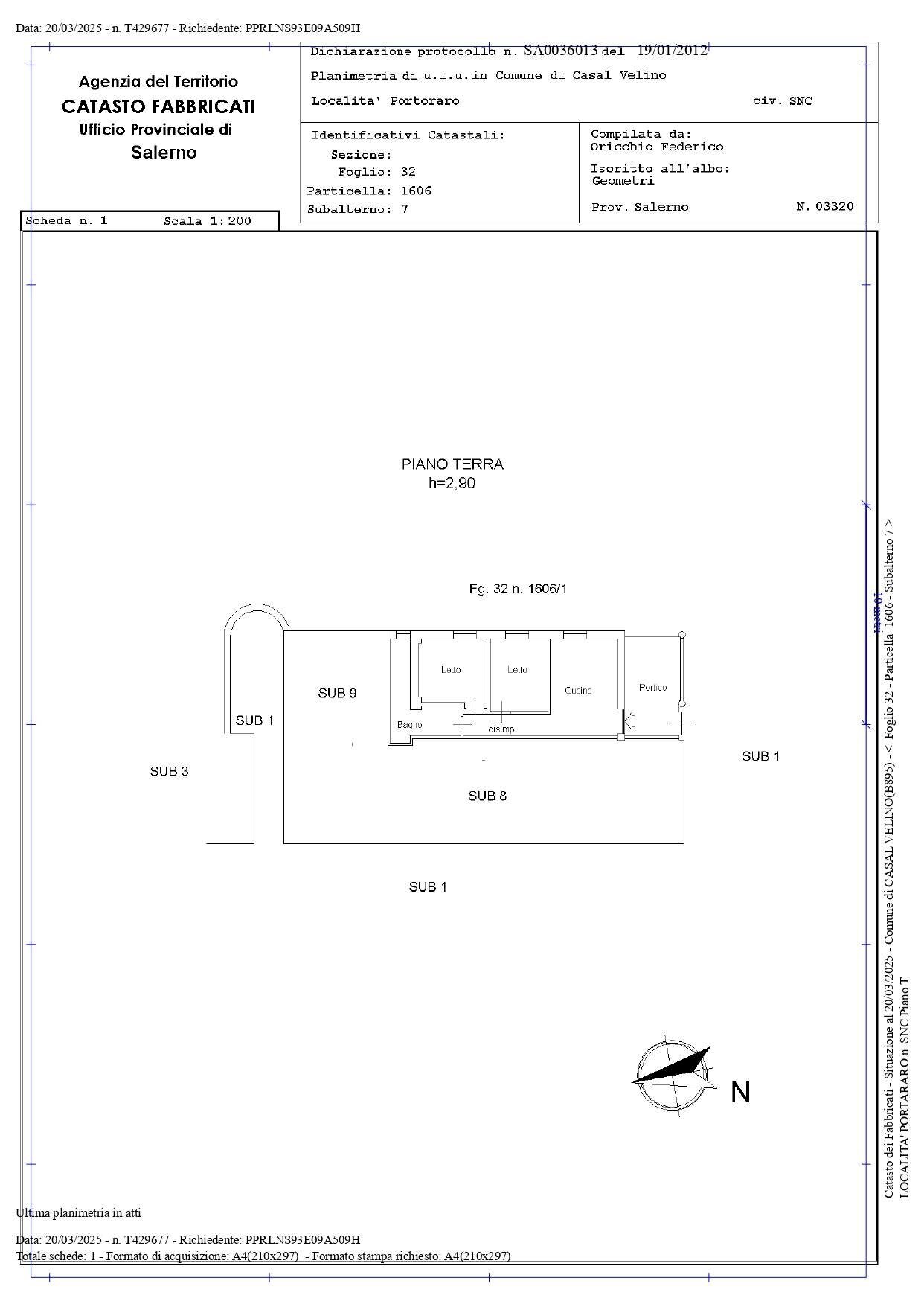 Foto 19 - Appartamento loc. Portararo, Casal Velino - planimetria 1