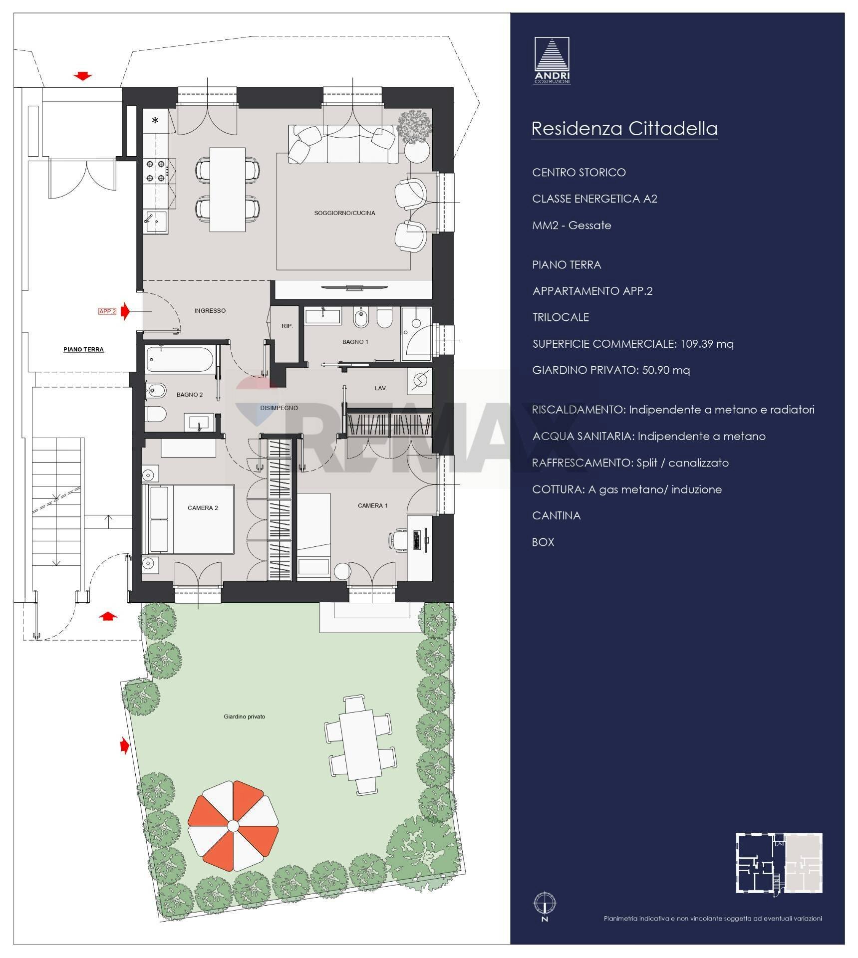Planimetria App. 2 - Three-room apartment Via Cittadella
 
5, Gessate - floor plans 1