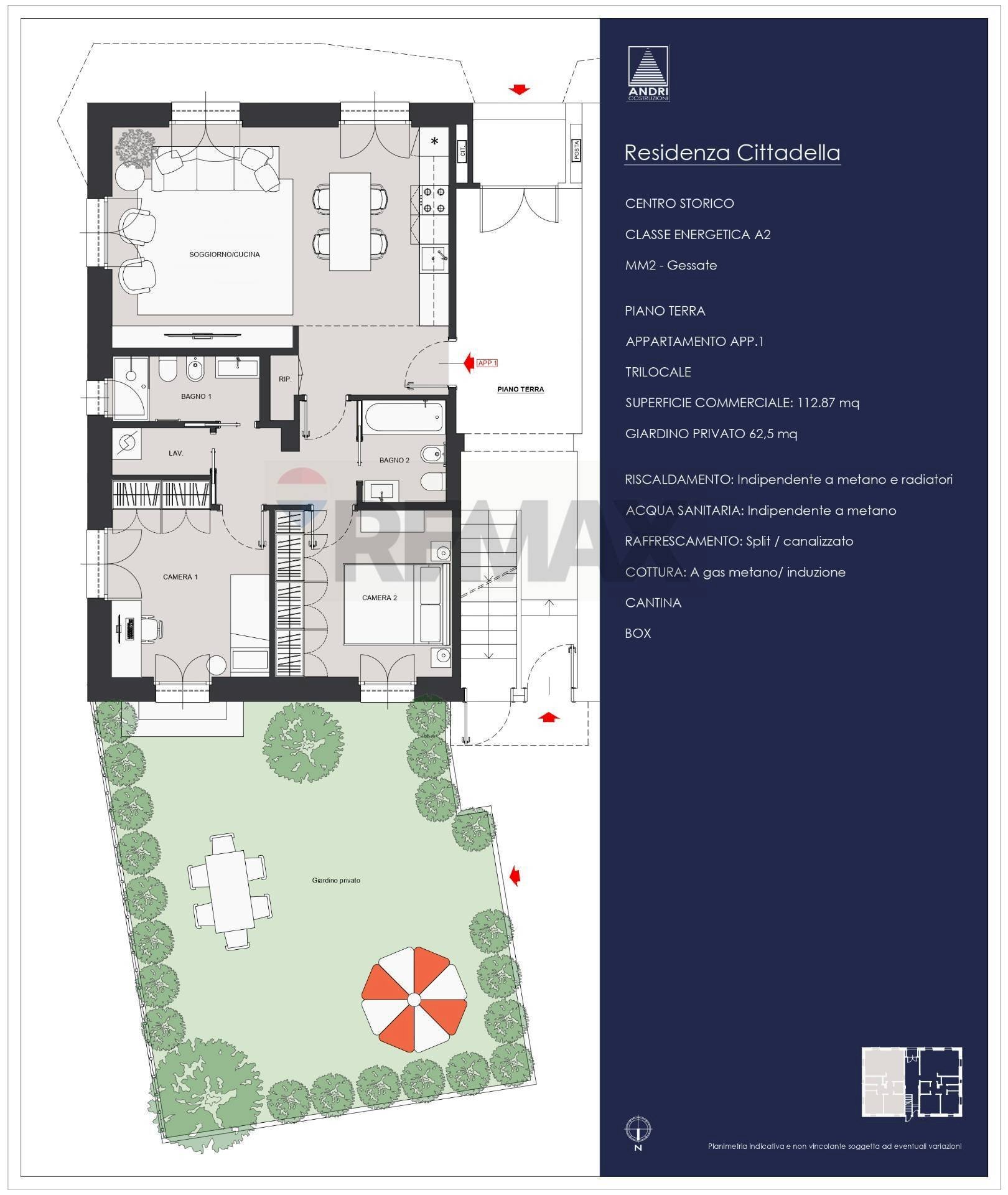 Planimetria App. 1 - Three-room apartment Via Cittadella
 
5, Gessate - floor plans 1