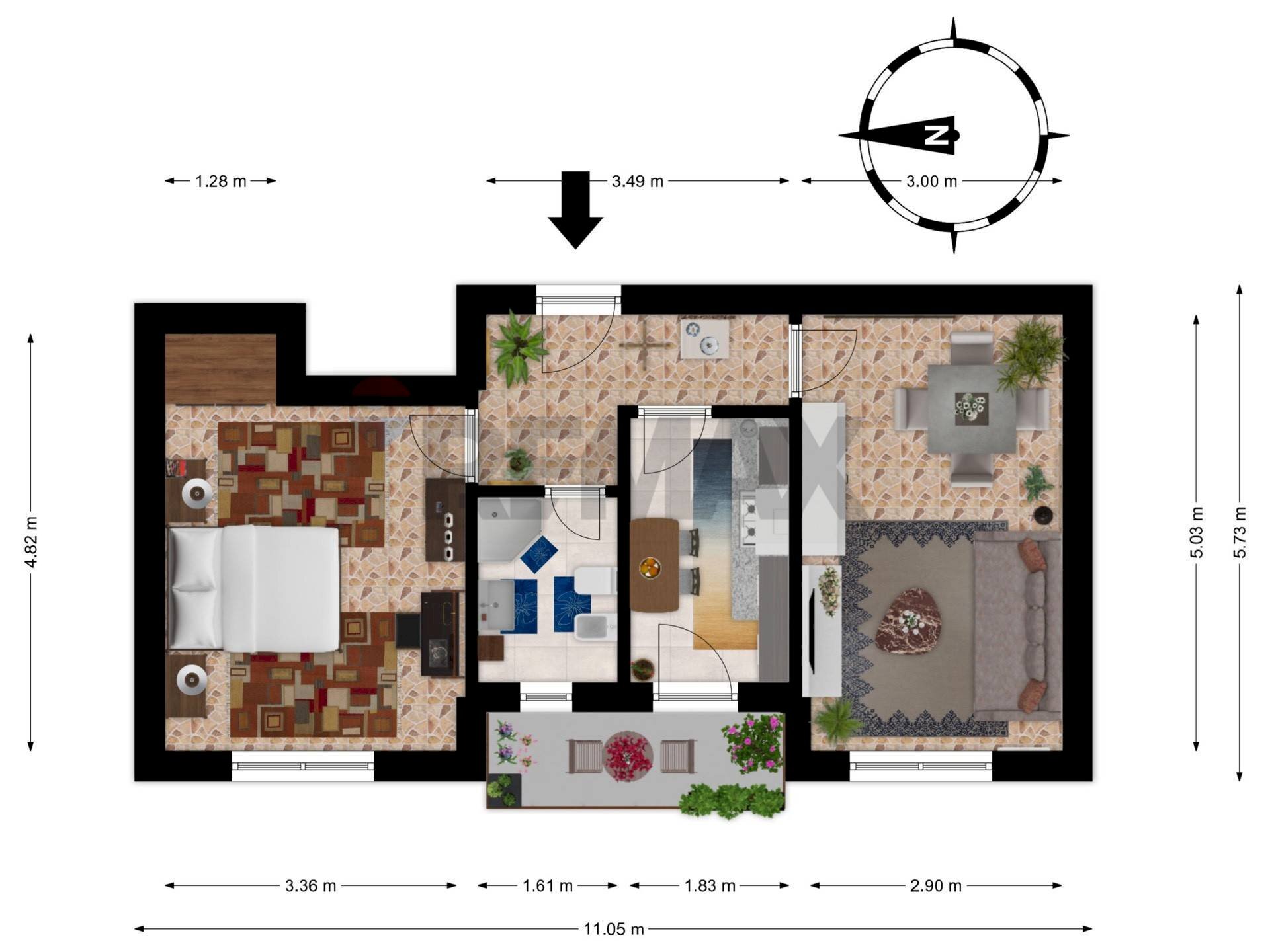 Pianta 2D - Two-room apartment Via Fulvio Testi
 
22, Vercelli - photo 1