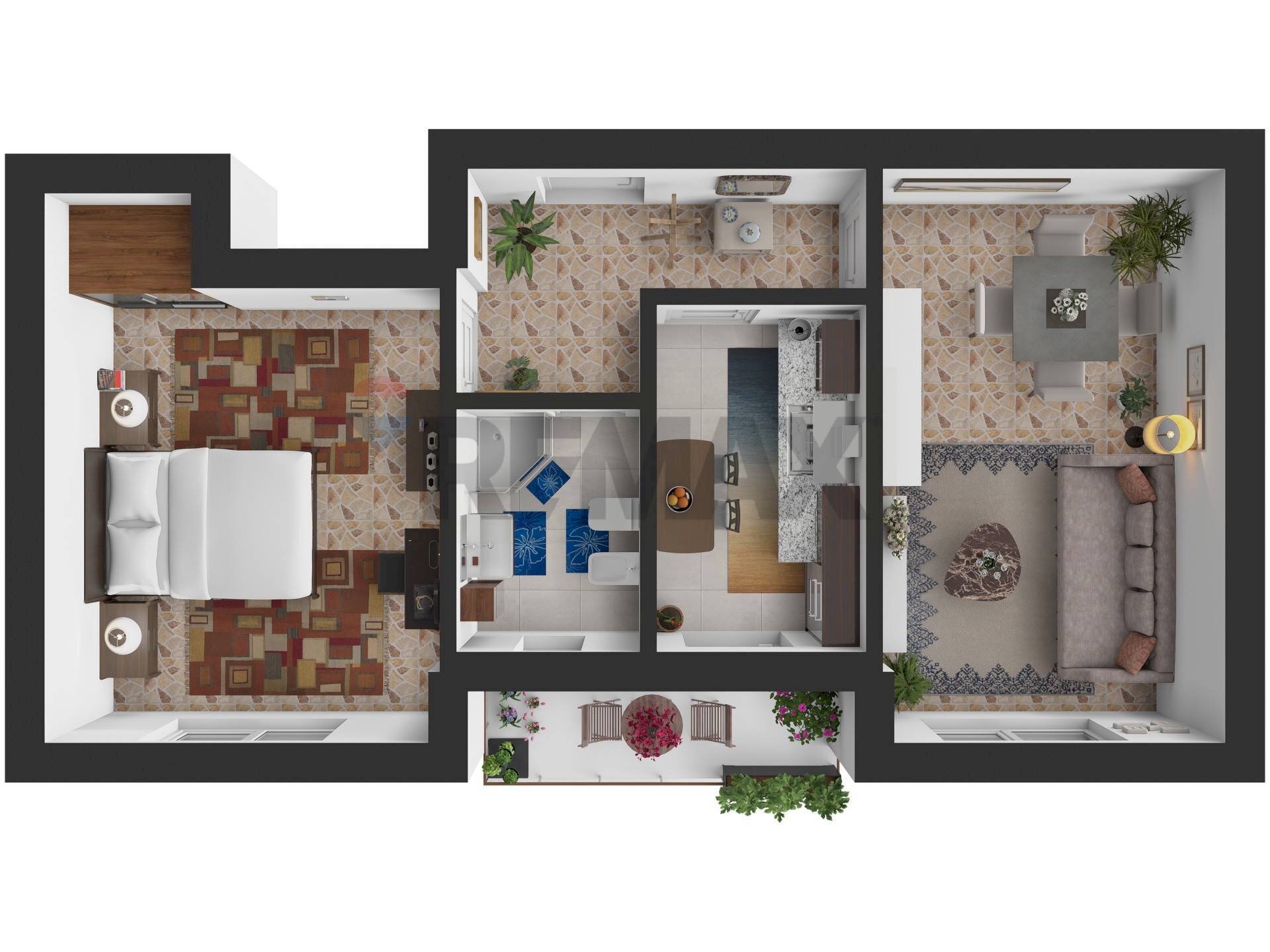 Pianta 3D - Two-room apartment Via Fulvio Testi
 
22, Vercelli - photo 2