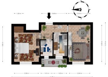 Pianta 2D - Two-room apartment Via Fulvio Testi
 
22, Vercelli - photo 1