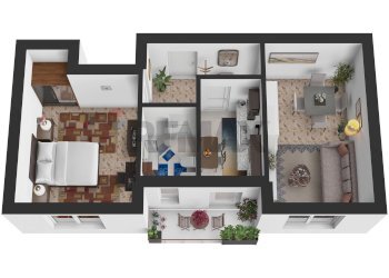 Pianta 3D - Two-room apartment Via Fulvio Testi
 
22, Vercelli - photo 3