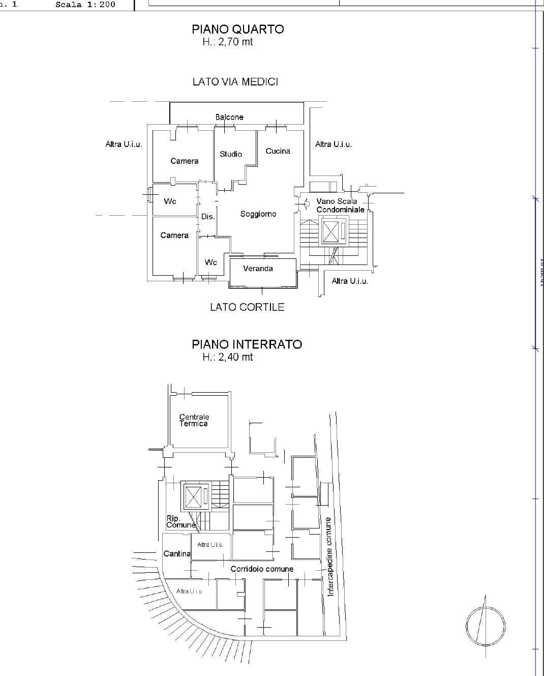 Foto 34 - Quadrilocale via Medici
 
121, Torino - planimetria 1