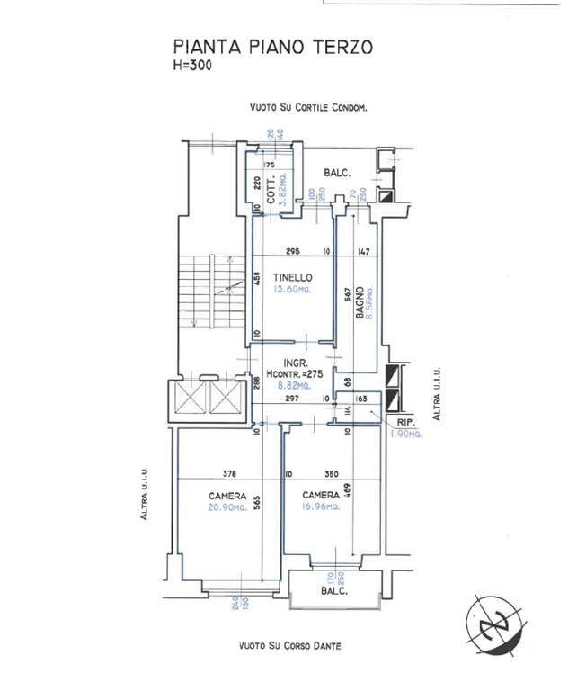 Foto 22 - Trilocale Corso Dante
 
2, Torino - planimetria 1